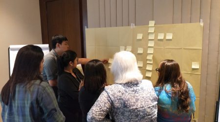 Teams at work during the Capacity Building session on the Value Analysis process led by Certified Value Specialist, Lucie Parrot (Discovery Suites, May 2018)