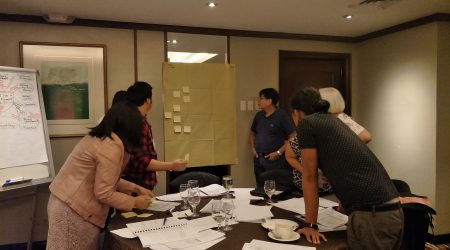 VE_VA capacity building trainees try their hand at preparing a FAST Diagram on the LRT 6 Project (Discovery Suites, May 2018)